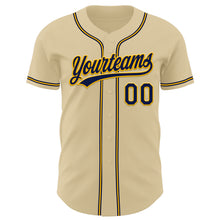 Load image into Gallery viewer, Custom Sand Navy-Gold Authentic Baseball Jersey