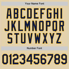 Load image into Gallery viewer, Custom Sand Navy-Gold Authentic Baseball Jersey