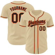 Load image into Gallery viewer, Custom Sand Black-Orange Authentic Baseball Jersey