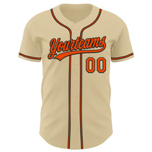 Load image into Gallery viewer, Custom Sand Orange-Black Authentic Baseball Jersey