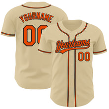Load image into Gallery viewer, Custom Sand Orange-Black Authentic Baseball Jersey