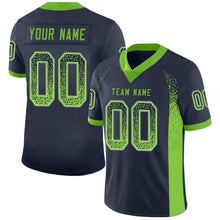 Load image into Gallery viewer, Custom Navy Neon Green-Gray Drift Fashion Football Jersey
