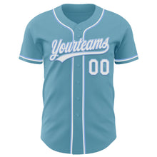 Load image into Gallery viewer, Custom Shadow Blue White-Light Blue Authentic Baseball Jersey