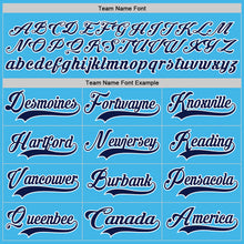 Load image into Gallery viewer, Custom Sky Blue Navy-White Hockey Lace Neck Jersey