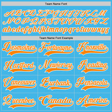 Load image into Gallery viewer, Custom Sky Blue Bay Orange-White Hockey Lace Neck Jersey