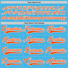 Load image into Gallery viewer, Custom Sky Blue Orange-White Hockey Jersey