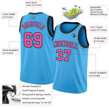 Load image into Gallery viewer, Custom Sky Blue Pink-Black Authentic Basketball Jersey