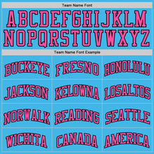 Load image into Gallery viewer, Custom Sky Blue Pink-Black Authentic Basketball Jersey