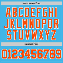 Load image into Gallery viewer, Custom Sky Blue Orange-White Authentic Basketball Jersey