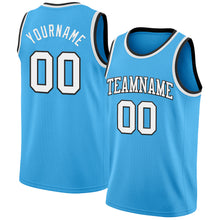 Load image into Gallery viewer, Custom Sky Blue White-Black Authentic Basketball Jersey