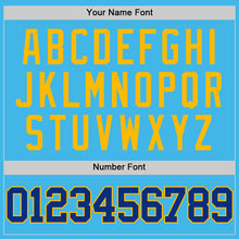 Load image into Gallery viewer, Custom Sky Blue Royal-Gold Authentic Basketball Jersey