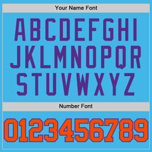 Load image into Gallery viewer, Custom Sky Blue Orange-Purple Authentic Basketball Jersey