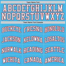 Load image into Gallery viewer, Custom Sky Blue White-Red Authentic Basketball Jersey