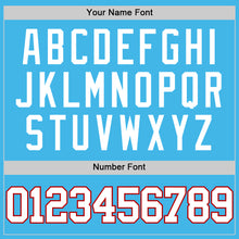 Load image into Gallery viewer, Custom Sky Blue White-Red Authentic Basketball Jersey