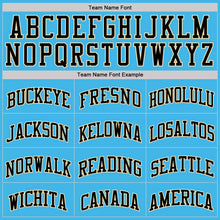 Load image into Gallery viewer, Custom Sky Blue Black-Cream Authentic Basketball Jersey