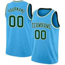 Load image into Gallery viewer, Custom Sky Blue Green-White Authentic Basketball Jersey
