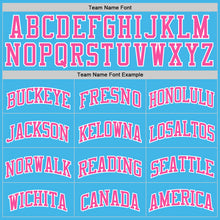 Load image into Gallery viewer, Custom Sky Blue Pink-White Authentic Basketball Jersey