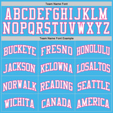 Load image into Gallery viewer, Custom Sky Blue White-Pink Authentic Basketball Jersey
