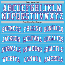 Load image into Gallery viewer, Custom Sky Blue White-Purple Authentic Basketball Jersey