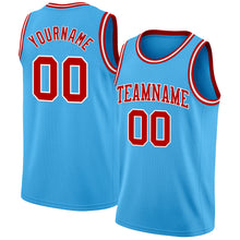 Load image into Gallery viewer, Custom Sky Blue Red-White Authentic Basketball Jersey