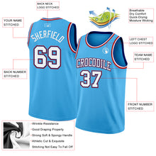 Load image into Gallery viewer, Custom Sky Blue White Royal-Red Authentic Basketball Jersey