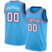 Load image into Gallery viewer, Custom Sky Blue White Royal-Red Authentic Basketball Jersey