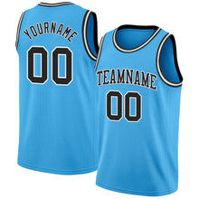 Load image into Gallery viewer, Custom Sky Blue Black-White Authentic Basketball Jersey