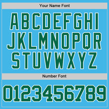 Load image into Gallery viewer, Custom Sky Blue Kelly Green-White Authentic Basketball Jersey