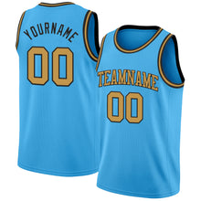 Load image into Gallery viewer, Custom Sky Blue Old Gold-Black Authentic Basketball Jersey