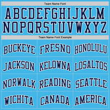 Load image into Gallery viewer, Custom Sky Blue Navy-White Authentic Basketball Jersey