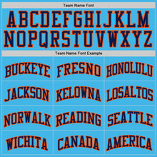 Load image into Gallery viewer, Custom Sky Blue Navy-Orange Authentic Basketball Jersey