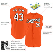Load image into Gallery viewer, Custom Orange White-Black Authentic Sleeveless Baseball Jersey