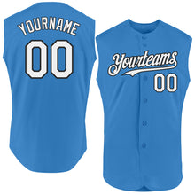 Load image into Gallery viewer, Custom Powder Blue White-Black Authentic Sleeveless Baseball Jersey