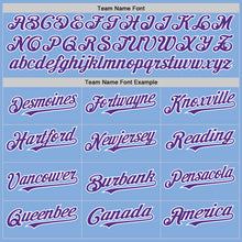 Load image into Gallery viewer, Custom Light Blue Purple-White Authentic Sleeveless Baseball Jersey