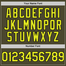 Load image into Gallery viewer, Custom Olive Neon Yellow-Black Authentic Sleeveless Salute To Service Baseball Jersey