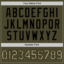Load image into Gallery viewer, Custom Olive Camo-Black Authentic Sleeveless Salute To Service Baseball Jersey