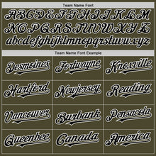 Load image into Gallery viewer, Custom Olive Black-White Authentic Sleeveless Salute To Service Baseball Jersey