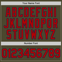 Load image into Gallery viewer, Custom Olive Red-Navy Authentic Sleeveless Salute To Service Baseball Jersey