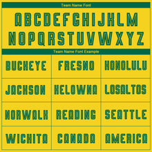 Load image into Gallery viewer, Custom Gold Kelly Green Sublimation Fade Fashion Soccer Uniform Jersey