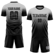 Load image into Gallery viewer, Custom Gray Black Sublimation Fade Fashion Soccer Uniform Jersey