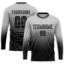 Load image into Gallery viewer, Custom Gray Black Sublimation Fade Fashion Soccer Uniform Jersey
