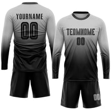 Load image into Gallery viewer, Custom Gray Black Sublimation Fade Fashion Soccer Uniform Jersey
