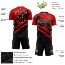 Load image into Gallery viewer, Custom Red Black-White Sublimation Soccer Uniform Jersey