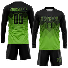 Load image into Gallery viewer, Custom Neon Green Black Sublimation Soccer Uniform Jersey