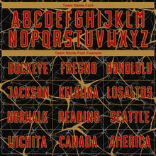 Load image into Gallery viewer, Custom Black Red-Old Gold Sublimation Soccer Uniform Jersey