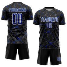 Load image into Gallery viewer, Custom Black Royal-White Sublimation Soccer Uniform Jersey