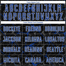 Load image into Gallery viewer, Custom Black Royal-White Sublimation Soccer Uniform Jersey