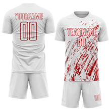 Load image into Gallery viewer, Custom White Red Sublimation Soccer Uniform Jersey