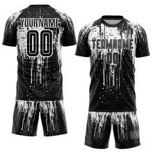 Load image into Gallery viewer, Custom White Black Sublimation Soccer Uniform Jersey