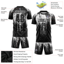 Load image into Gallery viewer, Custom White Black Sublimation Soccer Uniform Jersey
